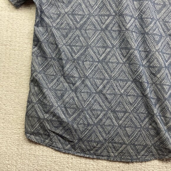 Quicksilver Modern Fit Men's L Light Blue Doodle Button Up Short Sleeve Shirt - Picture 16 of 16